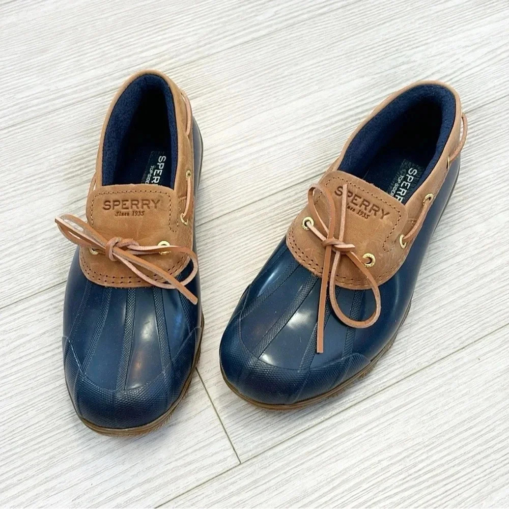 Sperry Blue and Tan Winter & Rain Boots